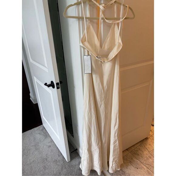 NWT J Crew Special collections ivory silk halter dress, Sz 4, $299 - Picture 4 of 7